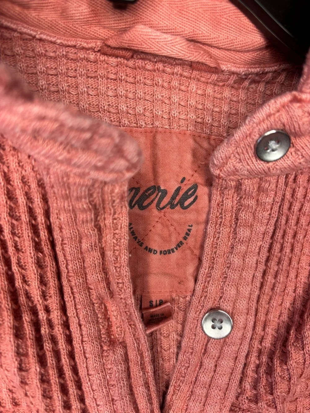 Aerie - rose colored button up sweatshirt - Picture 2 of 6